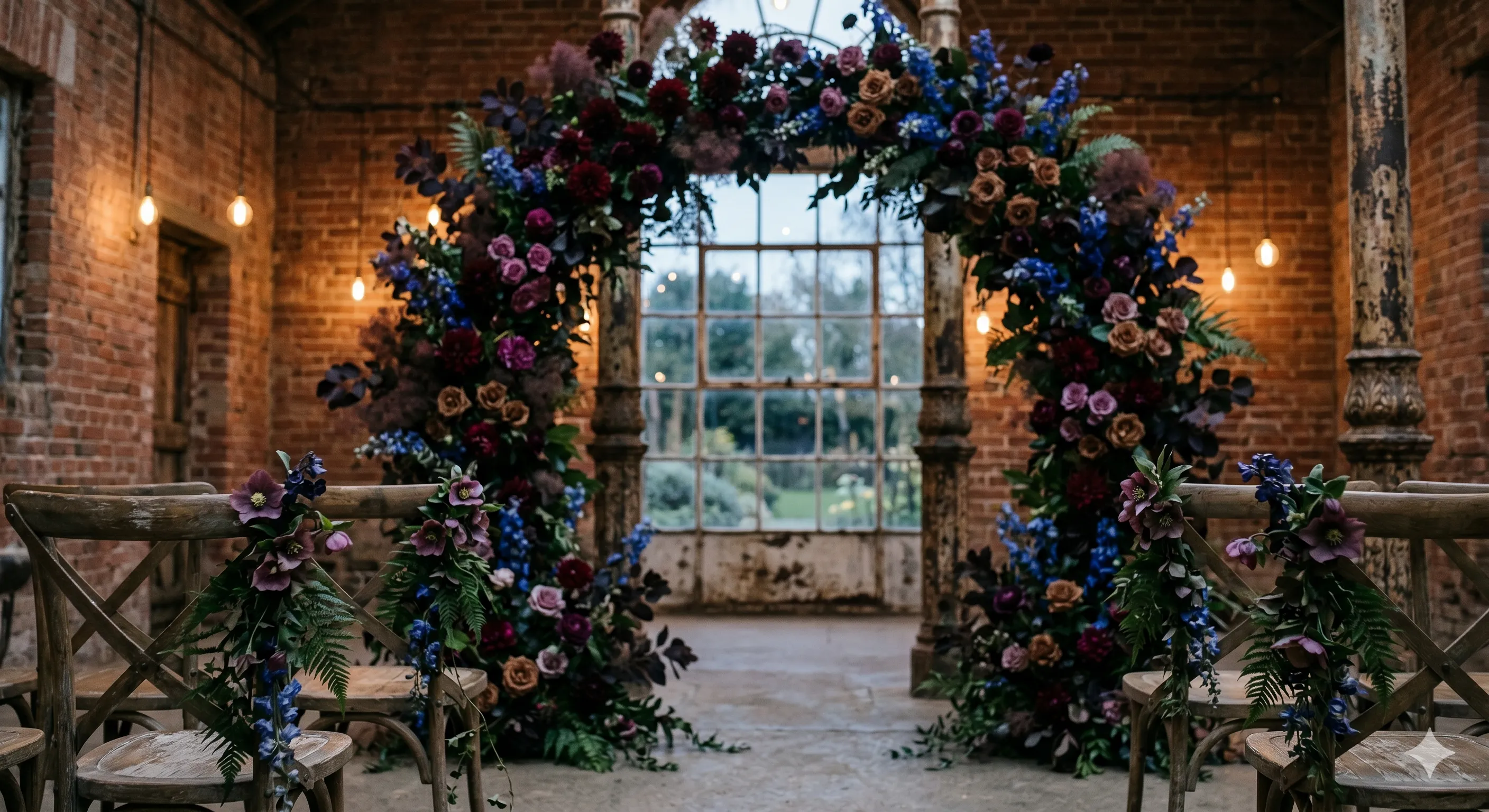Blooms at London — floral arch arrangement