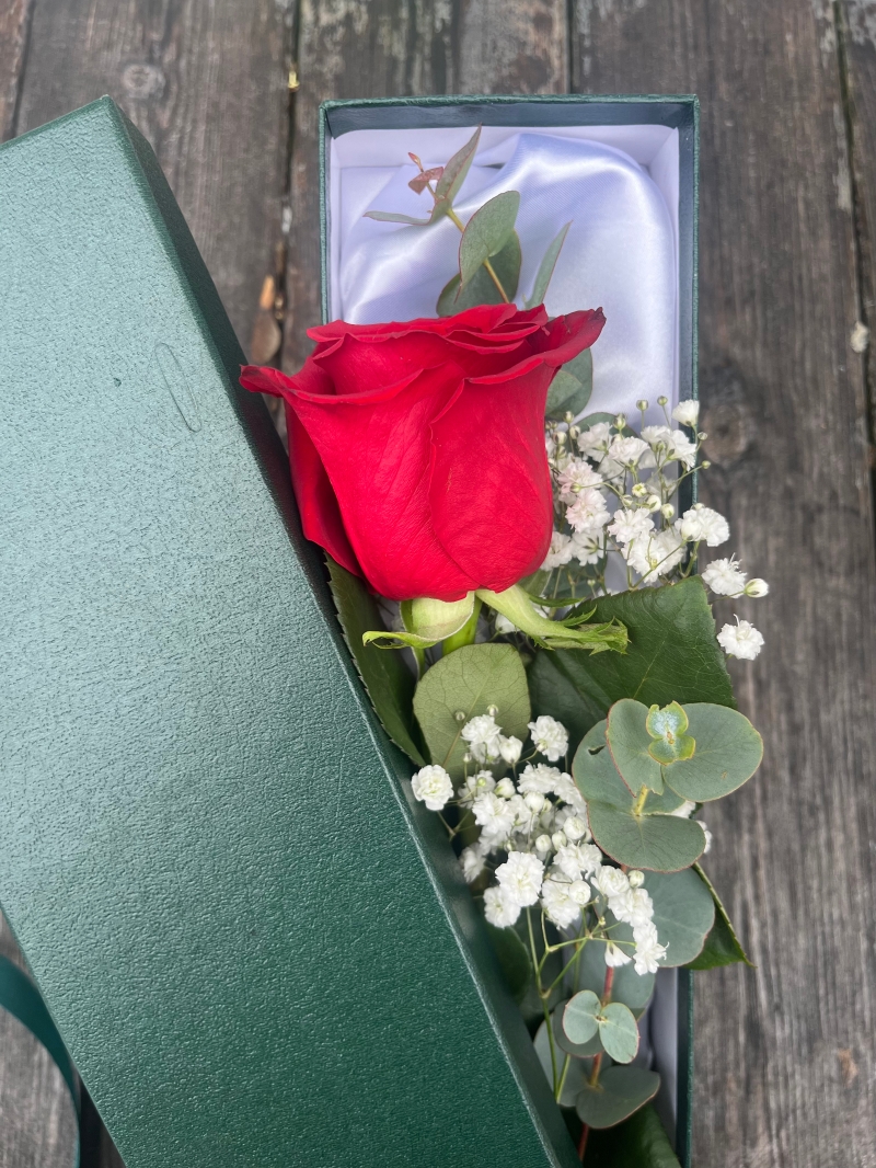 Single Red Rose Box