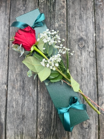 Single Red Rose Box